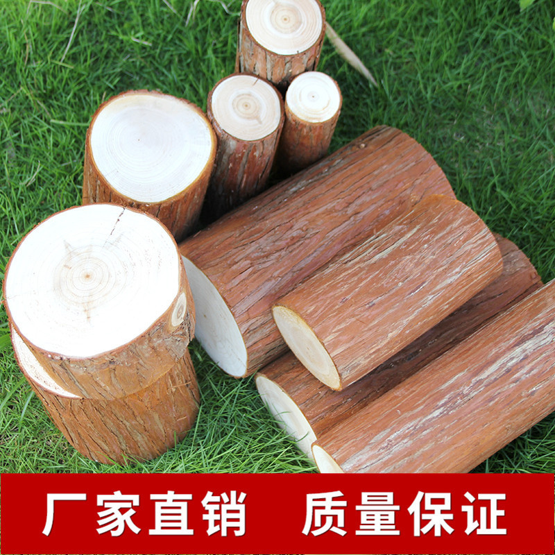 Fir firewood decorative wood small round wood natural fir background wall decoration courtyard corridor decorative fireplace