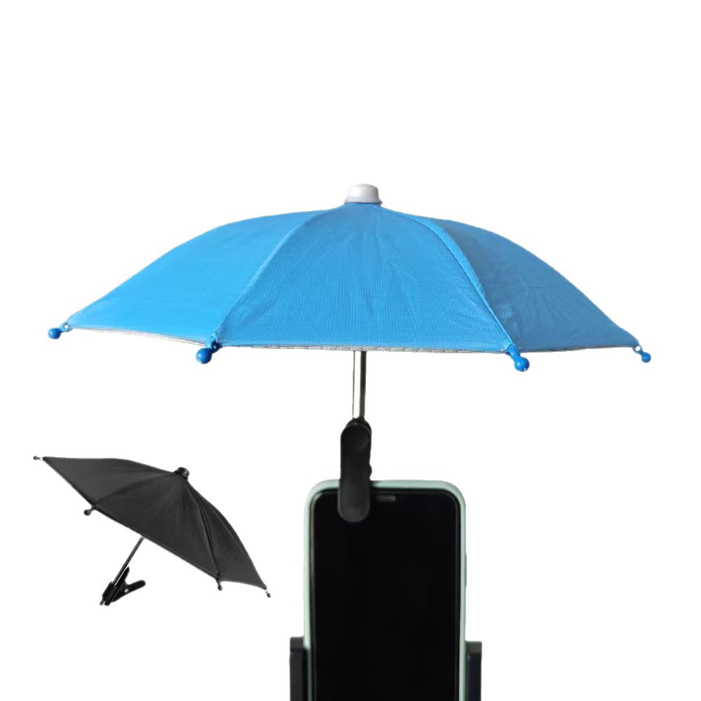 Mobile Phone Holder Sun Protection Umbrella Clip Umbrella Outdoor Mobile Phone Fixed Umbrella Rainproof Parasol Mobile Phone Anti-Reflective Small Umbrella