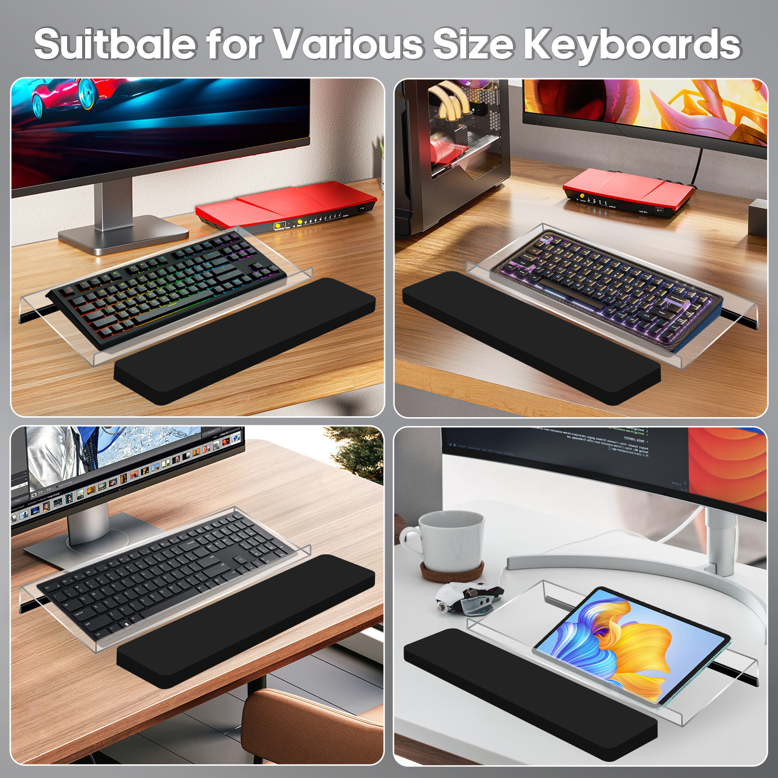 New Computer Keyboard Stand Ergonomic for Desktop Easy Non-Slip