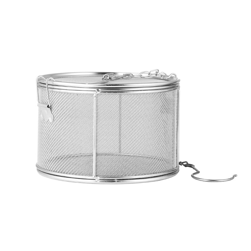 Stainless Steel Brine Basket with Fine Mesh, Brine Basket with Perforated Slag Separator, Fish Soup Hot Pot Soup Seasoning Ball Spice Basket