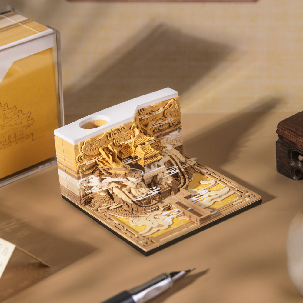 2026 Scenic Spot Cultural and Creative Gift 3D Pop-Up Tear-Off Paper Sculpture Notepad with Weekly Calendar from the Forbidden City