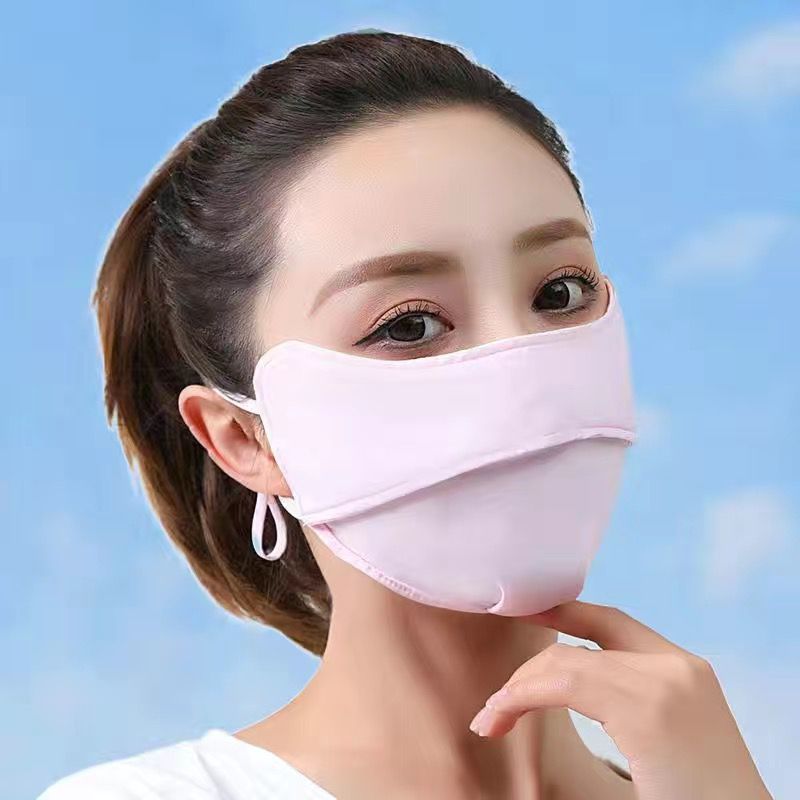 Ice silk sunscreen mask anti-ultraviolet female black ladies high color 2024 net red breathable new eye corner protection