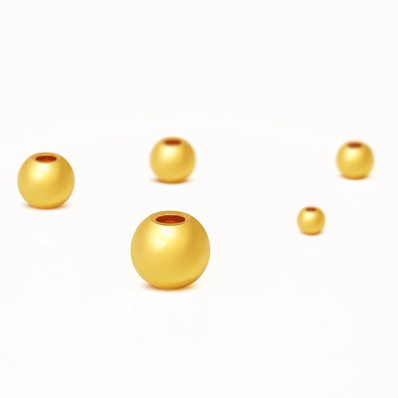 Water shell gold wholesale gold 999 small gold beads 3D hard gold glossy beads ancient method round beads cat's eye Disco transfer beads