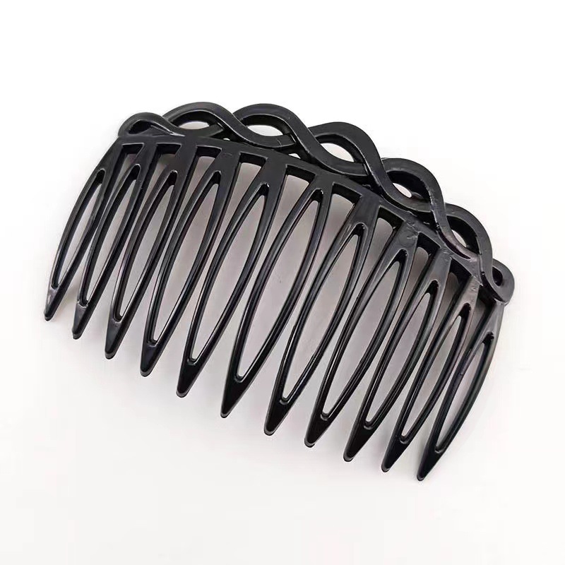 Factory Direct Sales 7.5cm New Classical Retro Braided 11-Tooth Plastic Hair Comb Plate Hair Fork Comb Eight-Shaped Comb