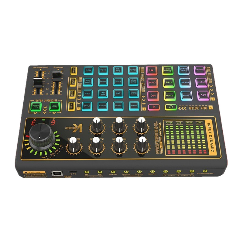 New Sk300 Multi-Function External Live Broadcast Sound Card Douyin Kuaishou Anchor Game Karaoke Chinese and English Version Cross-Border Export