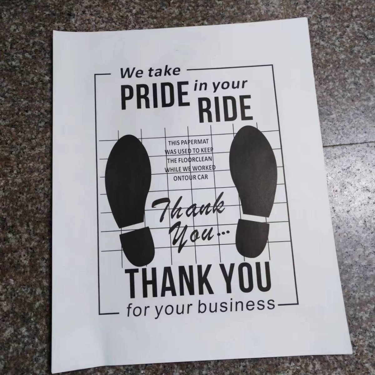 Car Disposable Foot Pad Paper Waterproof Plastic Car Wash Shop Disposable White Kraft Paper Car Foot Pad Cloth Thickened