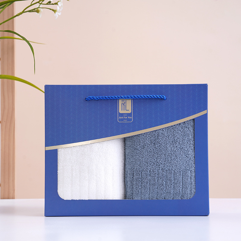 Factory wholesale new class A cotton plain towel adult home wash face gift box towel gift logo