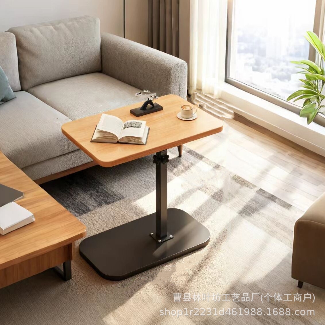 Spot Adjustable Height Rotating Side Table Sofa Bed Side Storage Rack Simple Coffee Table Notebook Stand