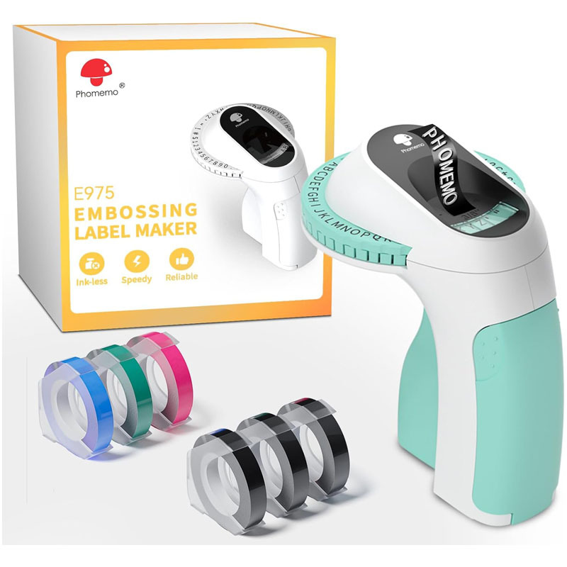 PhomemoE975 fashion portable ribbon label printer manual press DIY creative home LOGO wholesale