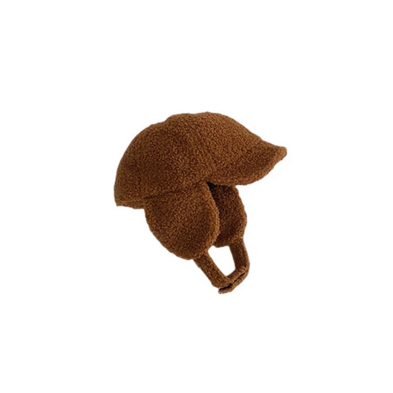 Ins South Korea Baby Solid Color Lamb Wool Lei Feng Cap Children Aged 1-4 Wear Duck Tongue Hat in Autumn and Winter 2022