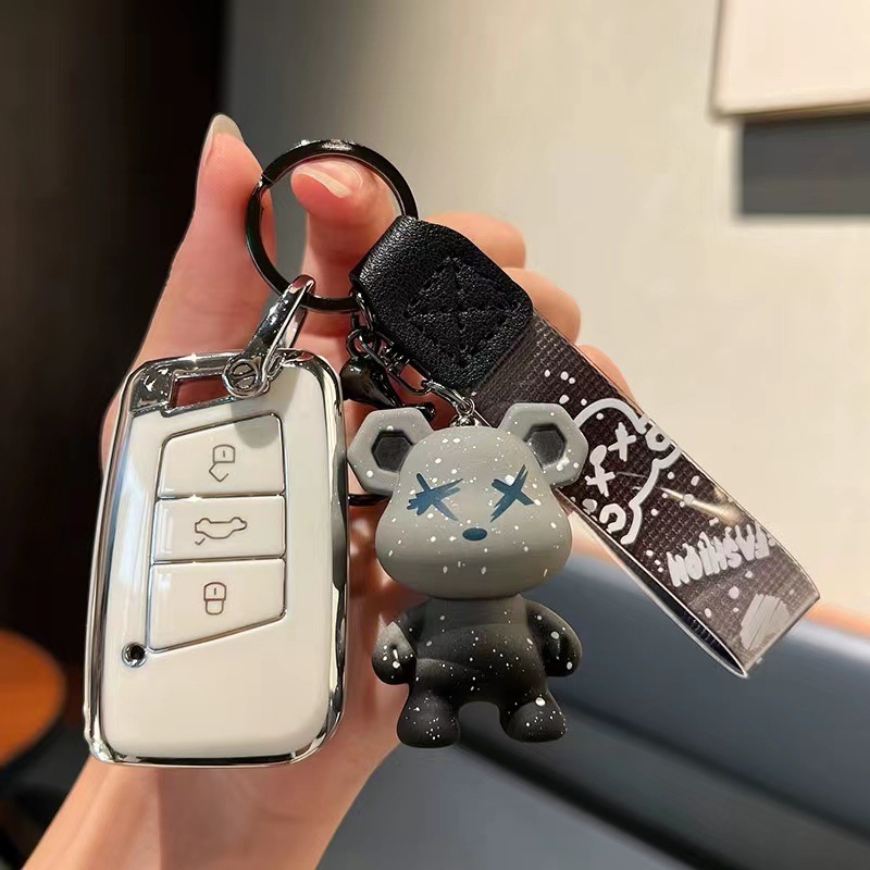 Car Key Cover Suitable for Volkswagen, Bmw, Tiguan, Lingdu, Lavida, and Multiple Models with Lanyard Buckle and Car Key Shell