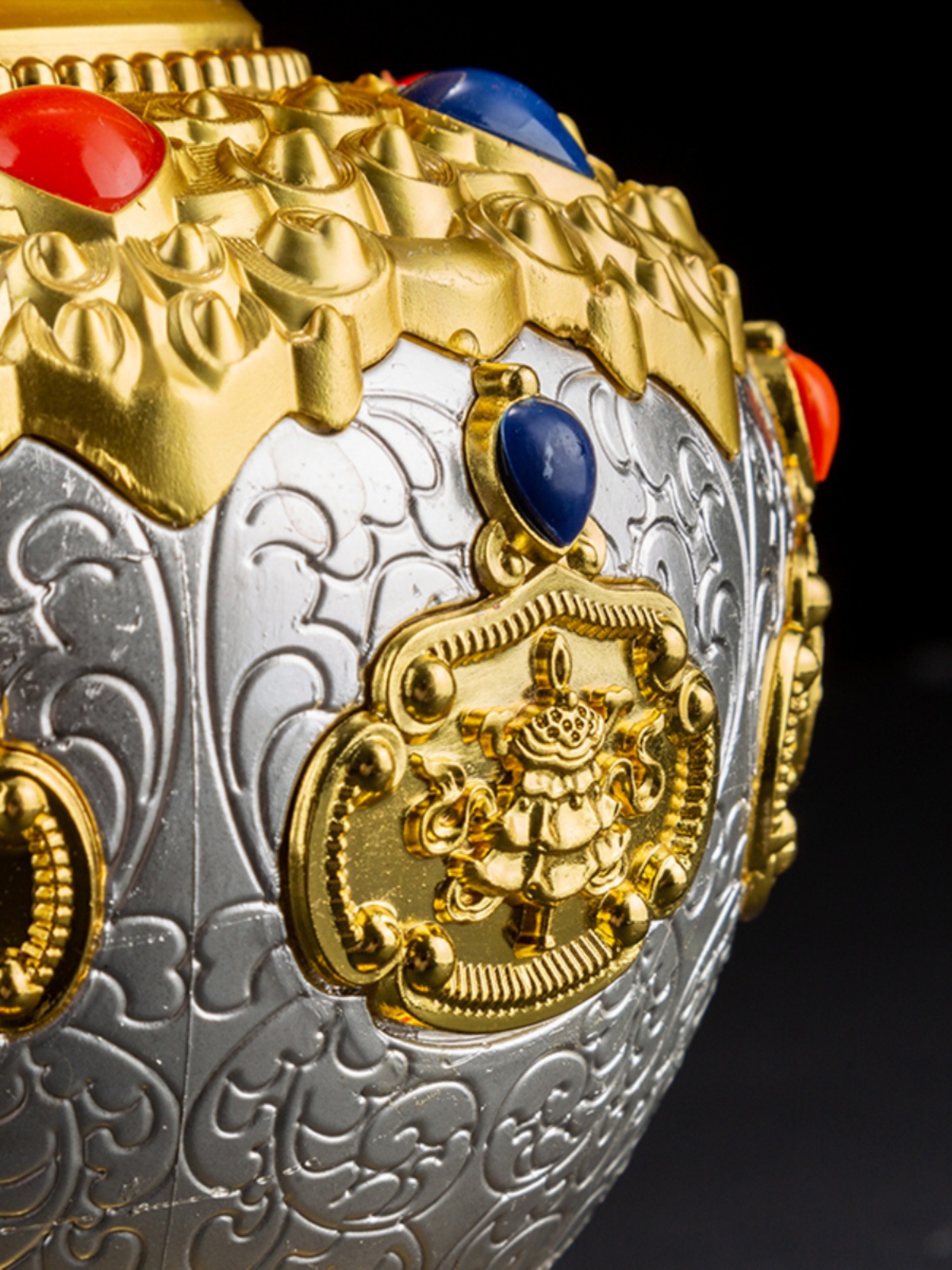 Dragon King Bottle Eight Auspicious Lotus Pure Copper Alloy Bottle Decoration Can Hold the God of Wealth Mani Milk Bottle