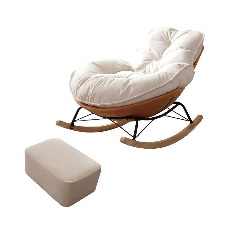 Lazy Sofa Rocking Chair Single Eggshell Chair Living Room Bedroom Cream Style Small Sofa Swing Rotten Chair Casual Penguin Chair