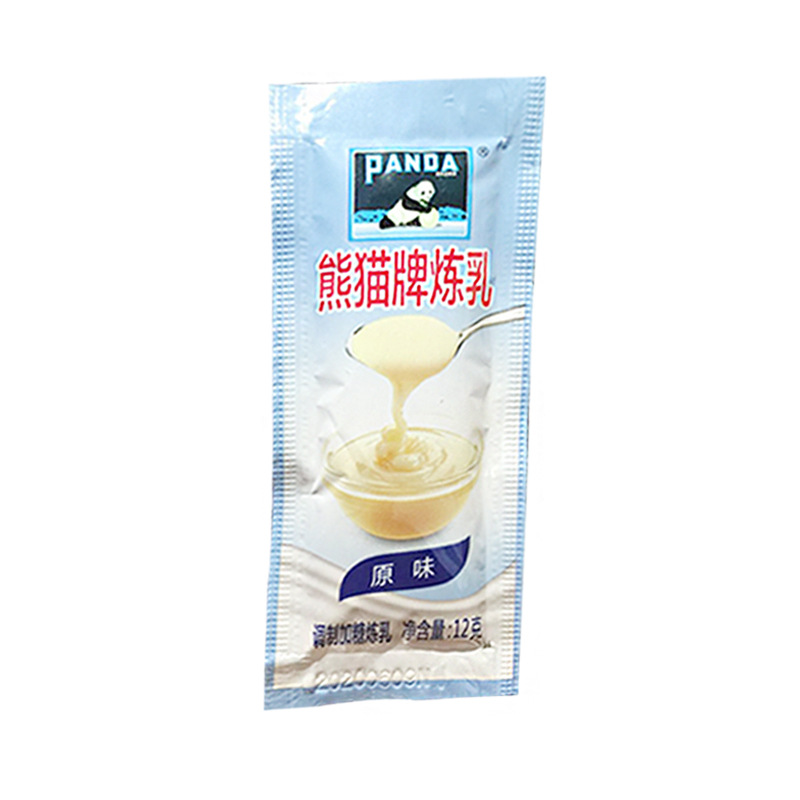 Panda Brand Prepared with Sugar Condensed Milk 12g*100 Packs Condensed Milk Small Package Coffee Dessert Egg Tart Commercial Bread