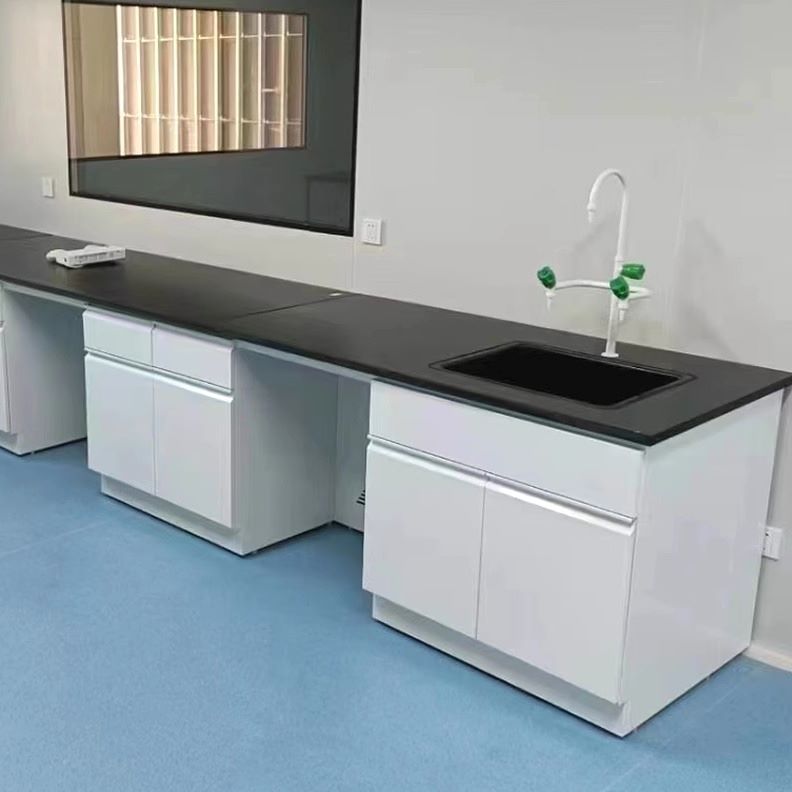 All-Steel Experimental Bench Central Operating Table Steel-Wood Sink Side Table Laboratory Workbench Dongguan Shenzhen Guangzhou Huizhou