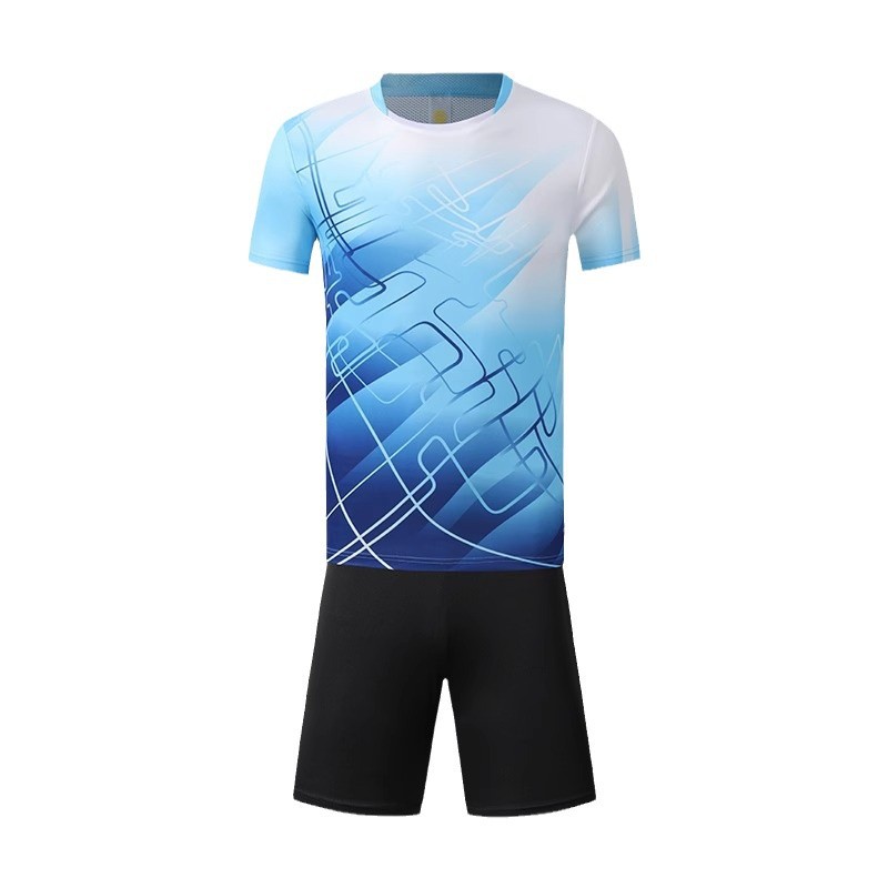 [Zhengxiang Factory] Short-sleeved Badminton Suit suit Quick-drying Running Suit Men's and Women's Table Tennis Suit Tennis Training Suit