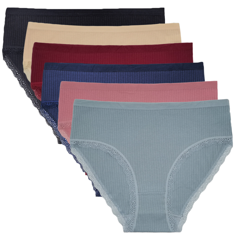 Женские трусы из хлопка с кружевом, комфортные на талии, большого размера, для мам, экспорт из Европы и США