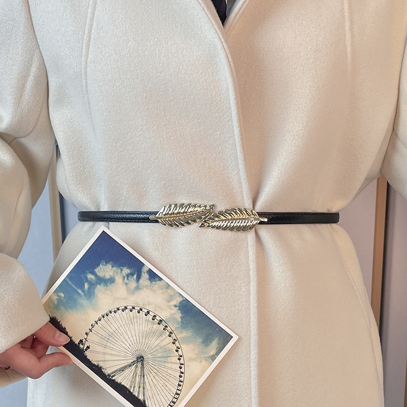 Women's Thin Waist Chain Dress Decoration Belt Golden Belt Stretch Metal High-grade Waist Seal with Down Skirt