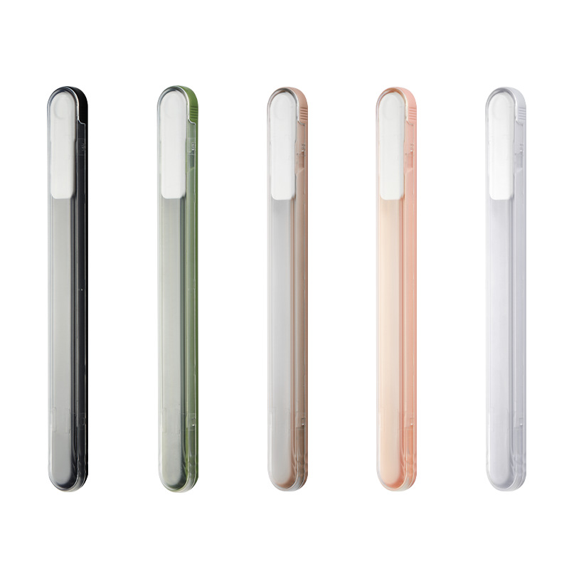 Chopsticks box mute ABS food grade portable stainless steel chopsticks storage box outdoor drop-resistant transparent single and double chopsticks box