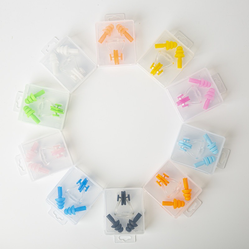 Factory Wholesale Nose Clip Earplug Set, Anti-Water Ingress, Anti-Noise, Swimming, Fitness and Sleep Available, Support Customized Logo
