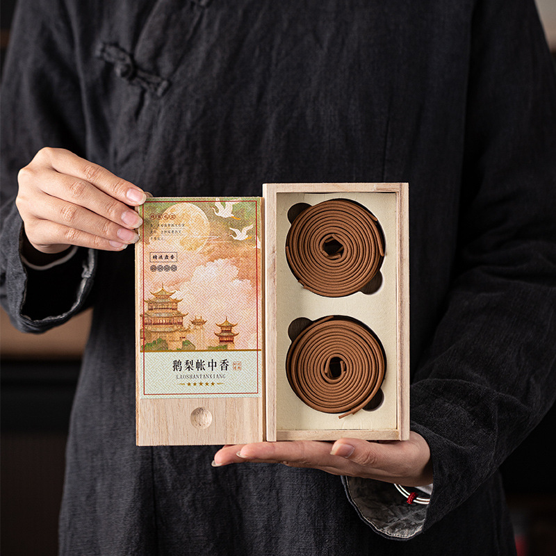 Goose and pear tent incense wooden gift box set incense yazhuang incense indoor aromatherapy bedroom natural lasting old mountain sandalwood