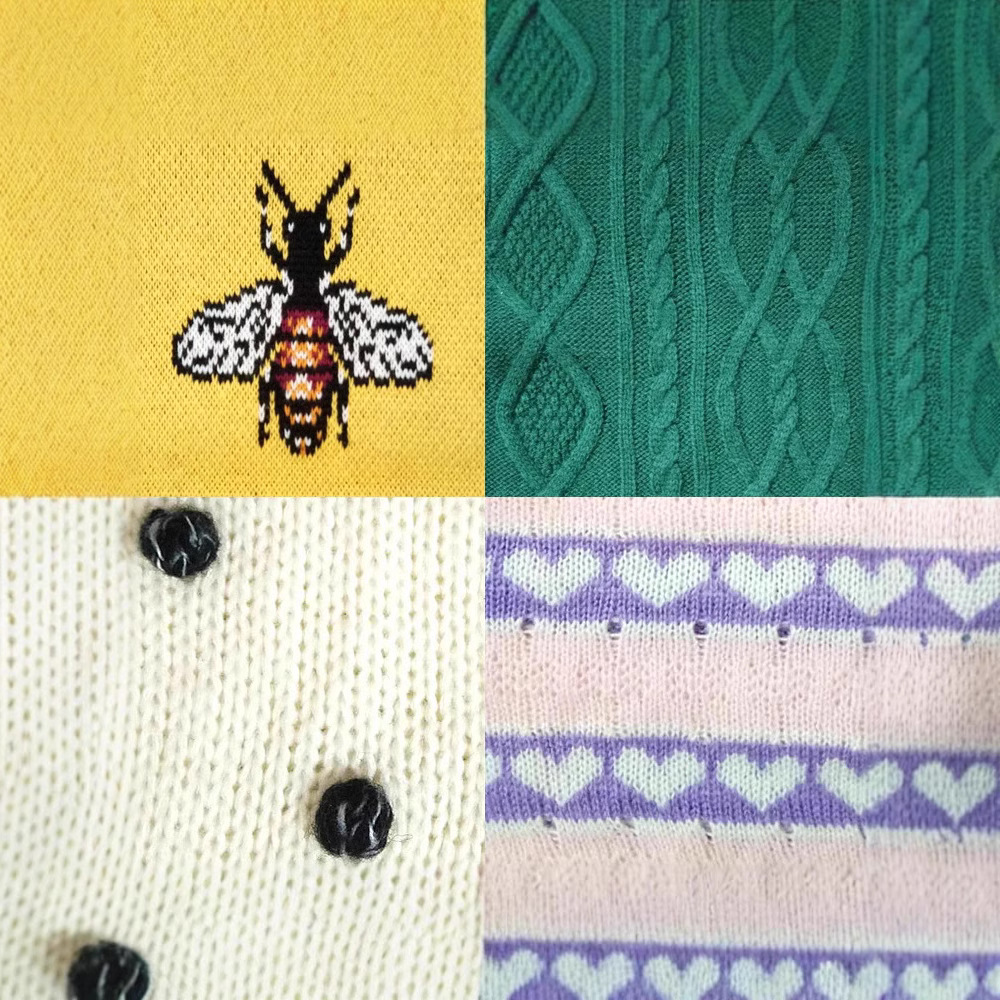 2025 Processing Small Batch Customization Source Manufacturer Cut Out 3 Pins 57-Needle Sweater Bag Material European and American Style