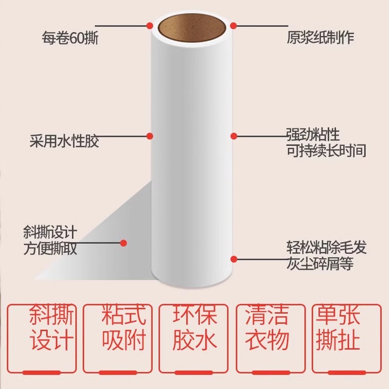 Lint Roller Paper Replacement Core, Tearable Dust Removal Paper, Advanced Dust Removal, Strong Lint Roller Paper