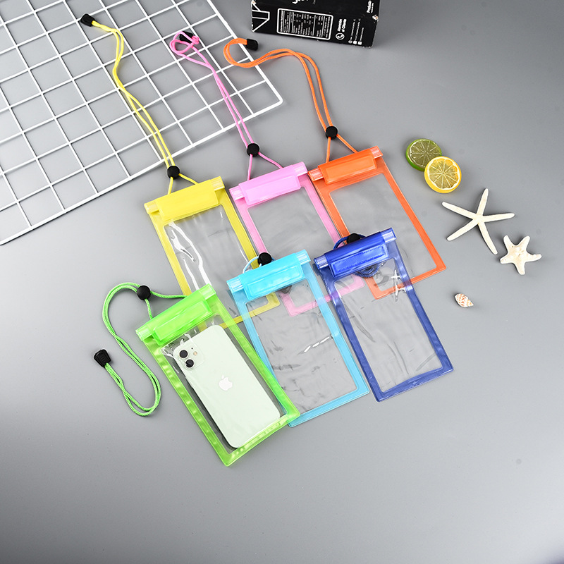 Summer Swimming Sealed Mobile Phone Waterproof Bag Hot Spring Rafting Pvc Plastic Transparent Mobile Phone Waterproof Bag with Lanyard