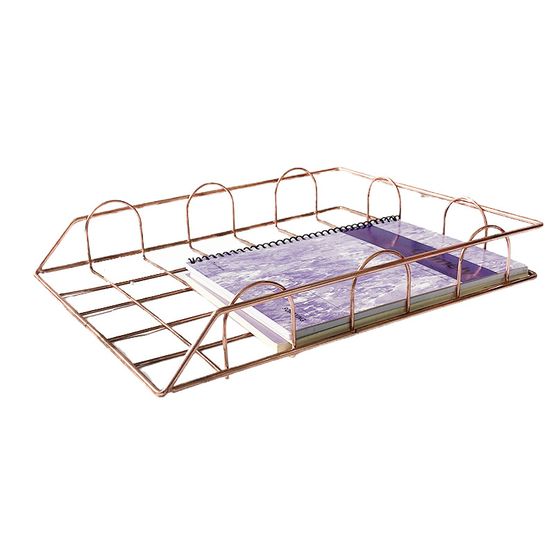 Nordic Iron Metal A4 File Basket Magazine Finishing Rack Stackable File Finishing Basket Nordic Simple Style