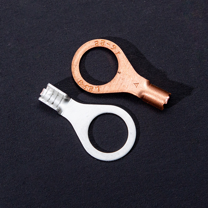 Rnb Cold-Pressed Terminal Dongguan Manufacturer Copper Nickel-Plated 0.6 Thick Red Black Cold-Pressed Terminal Block