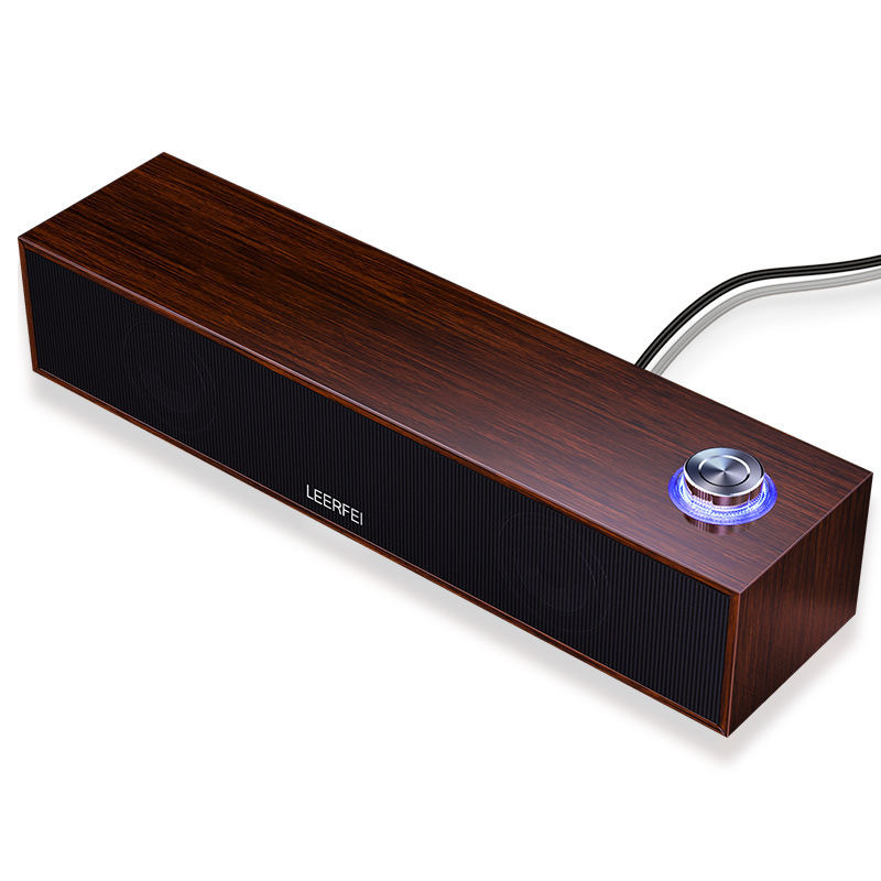 E350Mb Wired Bluetooth Audio Multimedia Computer Desktop Long Wooden Speaker Subwoofer Cross-Border Supply