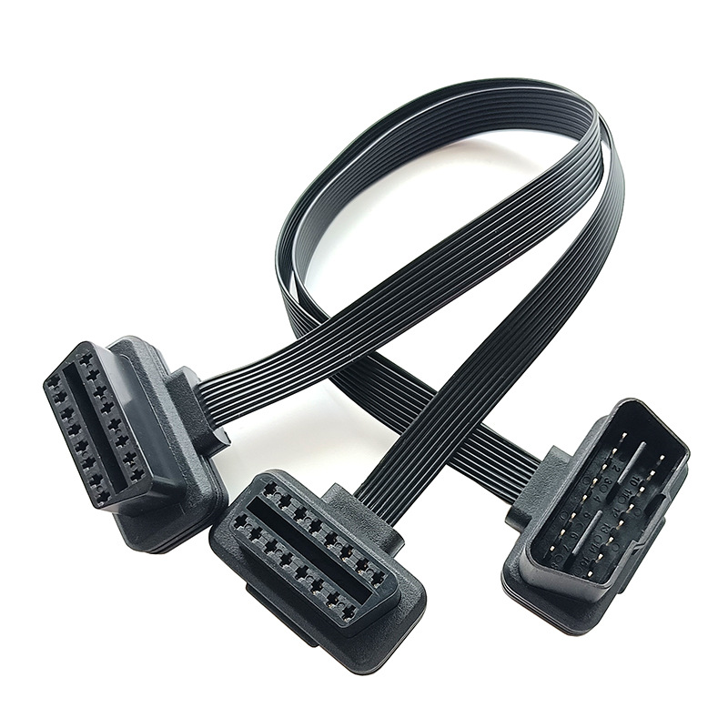 Car OBD2 extension cable flat cable flat cable obd one minute two car driving computer one drag two transfer expansion cable