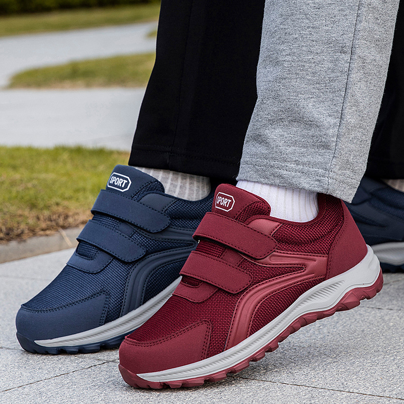 Осенние новые туфли для мам, обувь для пожилых и средневозрастных, мягкая подошва на липучках, удобная обувь для пожилых, дышащие спортивные и повседневные туфли