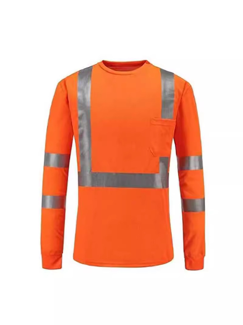 Site work clothes wholesale breathable sweat-absorbent fast cotton T-shirt dry outdoor safety construction tooling reflective strip T-shirt