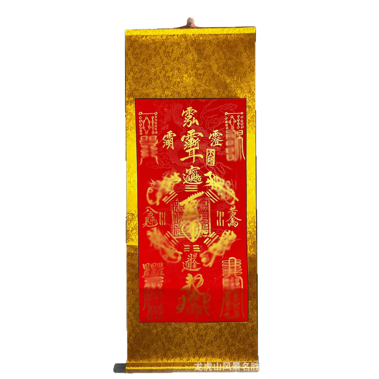 Scroll Hanging Painting with Five Blessings, New Chinese Style Living Room Entrance Decoration Painting, Suitable for All Things, Good Luck, Longevity, Happiness, Wealth and Auspicious Words