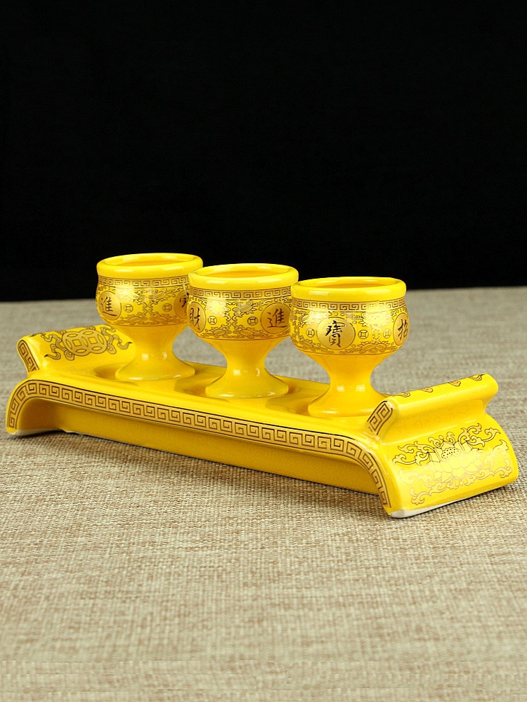 Ceramic Offering Cup, Fairy Wine Cup, God of Wealth Water Cup, Guanyin Lotus Water Supply Cup, God of Wealth Special Cup, Three Cups