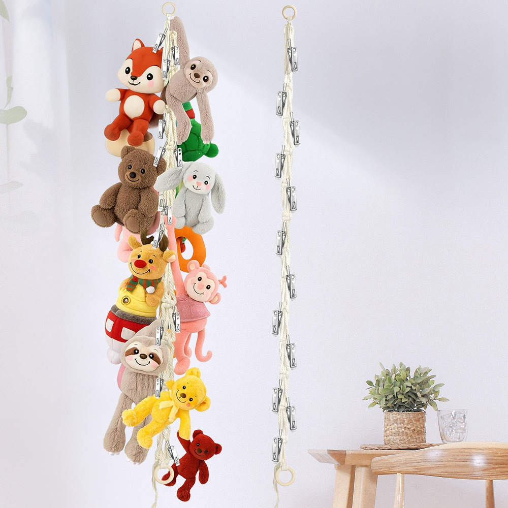 Cross-Border Hot Selling Punch-Free Plush Toy Storage Lanyard Amazon Hot Selling Multi-Clip Display Lanyard