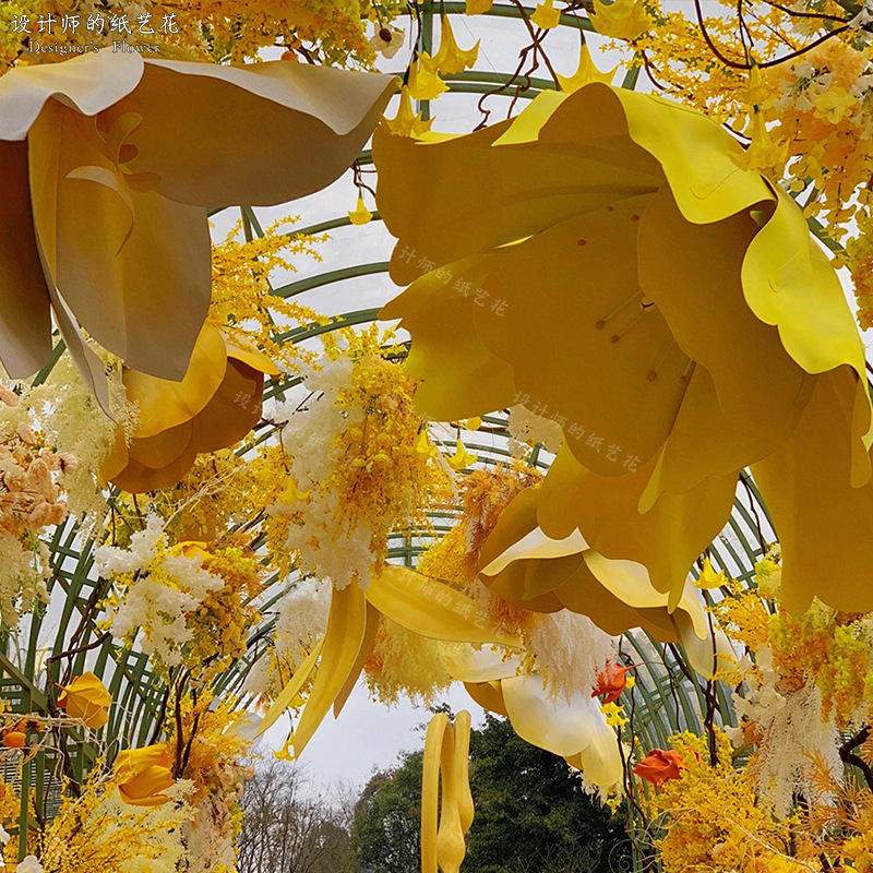 Giant Silk Oversized Paper Art Handmade Waterproof Sunflower Head Decoration Arrangement Pendant Wedding Gift Shopping Mall Display