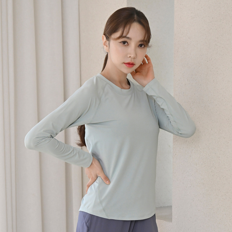 Fitness Sports Women's Loose and Fashionable Belly-Covering Quick-Drying Clothes, Comfortable Morning Running, High-End Slimming Look Yoga Clothes Tops