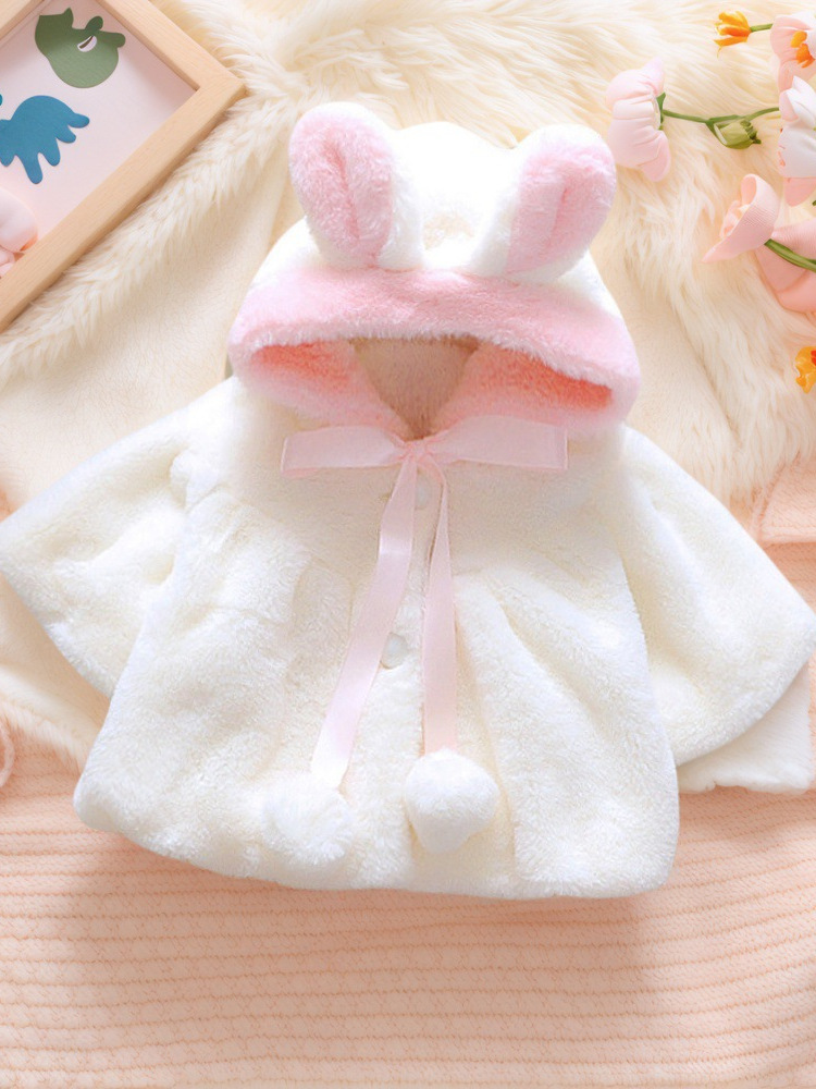 Girls Winter New Hooded Fur Sweater Shawl Warm Imitation Fur Cloak Doll Coat Jacket Foreign Trade Wholesale