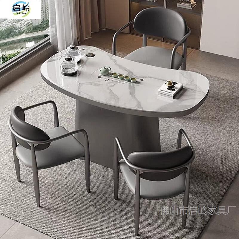 Ql Slate Tea Table Small Apartment Balcony Tea Table and Chair Combination Simple Household Kettle Embedded Integrated Tea Making