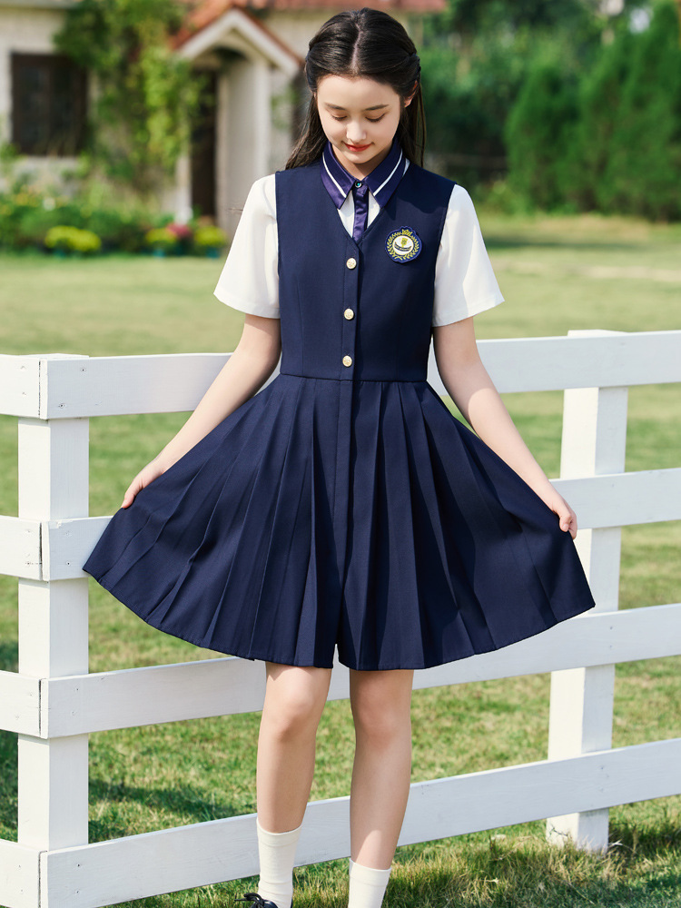 Summer Professional Dress Two-Piece Suit Preppy Style Jk Uniform Kindergarten Teacher Work Clothes Female Kindergarten Teacher Uniform