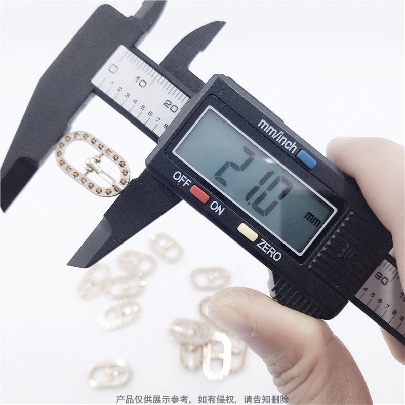 Gold Diamond-Encrusted Pin Buckle for Women's Sandals, Thin Belt, Small Square Buckle, Shoe Bag, Shoulder Bag Accessories