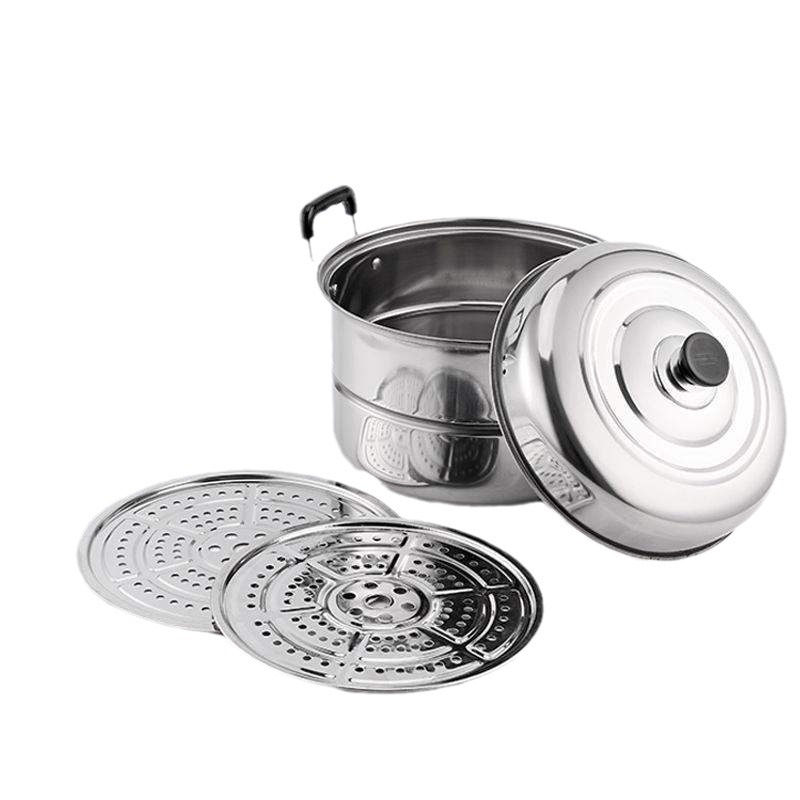 Stainless Steel Steamer Thickened Steamer Multi-functional Large Household Steamer with Large Capacity for Induction Cooker Gas