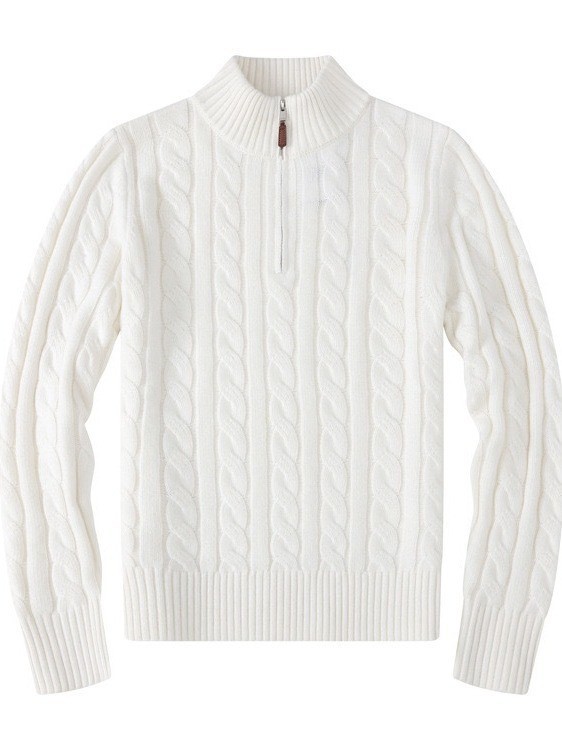 Small Embroidered Men's Sweater Half-height Zipper Knitwear Business Polo Cross-border Base Shirt Twist