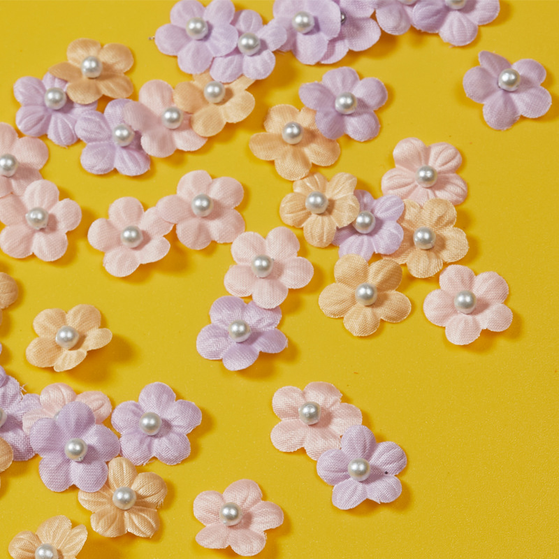 Styling Flower Piece Beaded Satin Small Flower Wedding Dress Baby Clothes Hairpin Hair Accessories Hat Handmade DIY Decorative Small Flower