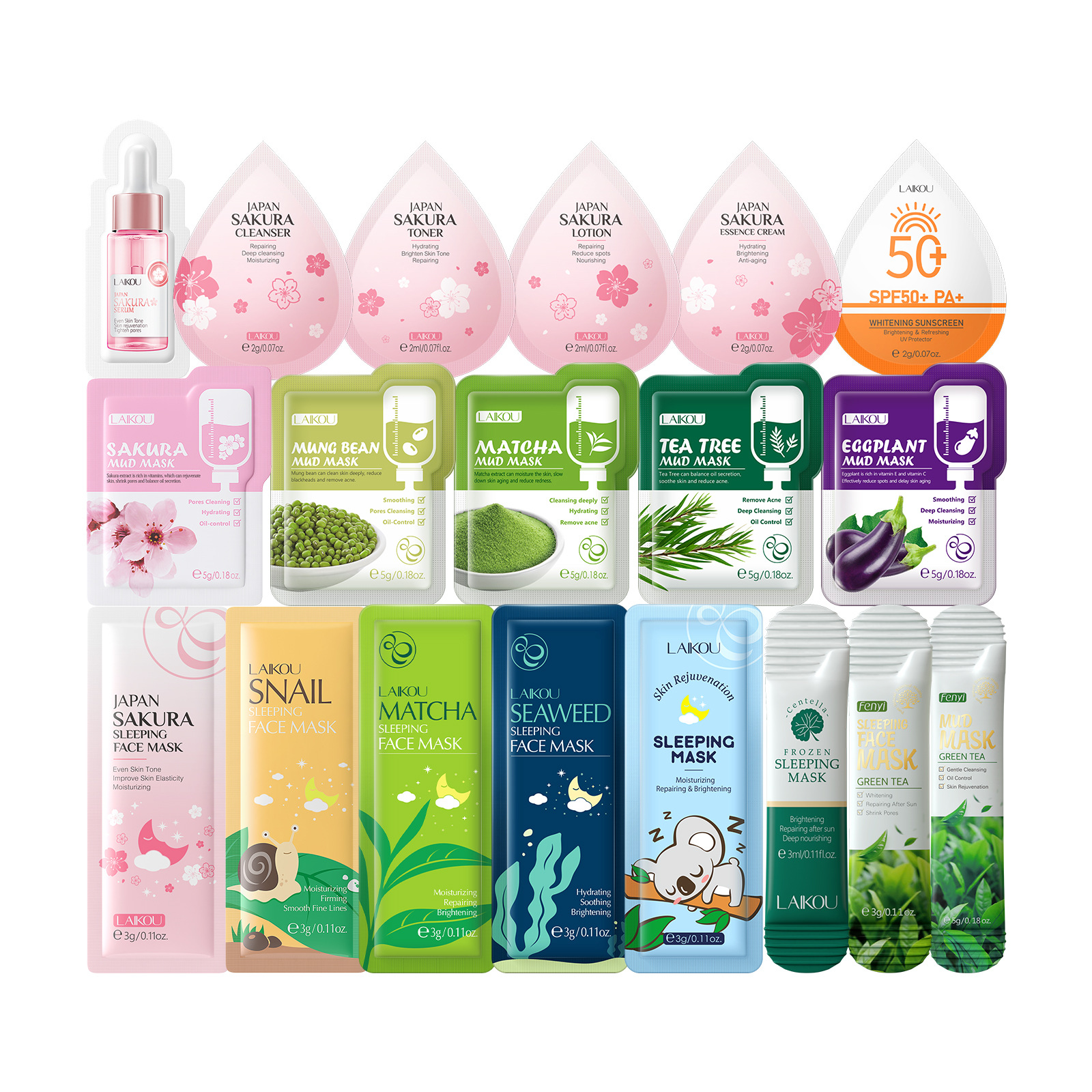 Очищающая маска Laikou, комбинация любых ароматов, грязевая маска, маска для сна