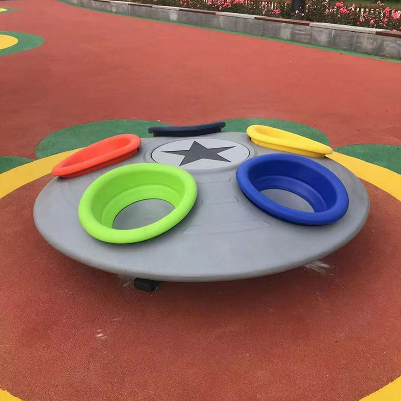 German 2026 New Kidsren's Outdoor Plastic Swivel Chair Turntable Kidsren's Outdoor Flying Saucer Turntable Kindergarten Community Room