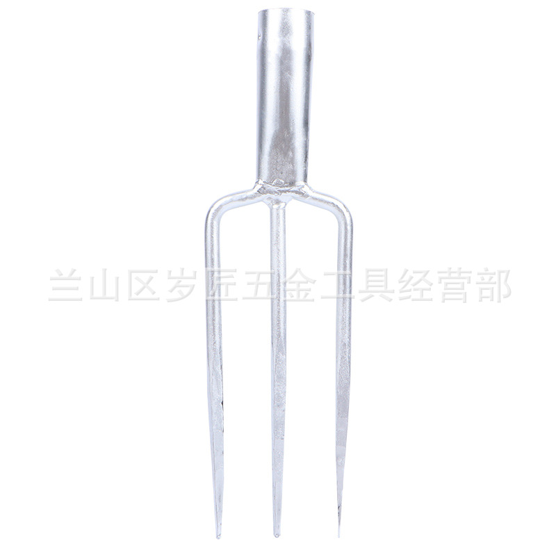 Pure steel forged straw fork two-strand fork iron fork harpoon Rice Fork Two-tooth two-tooth fork double-pointed fork fixed steel fork