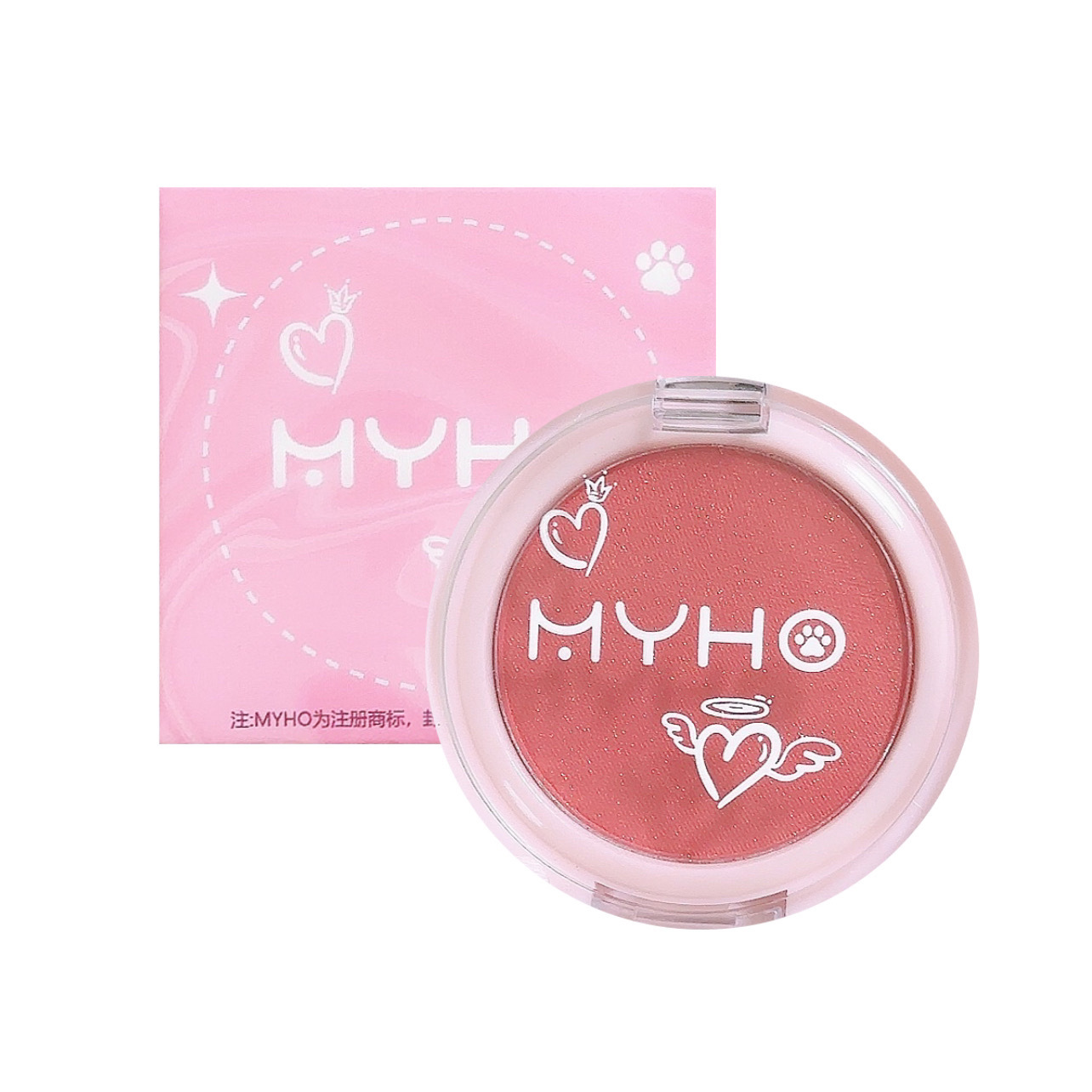 Myho Dopamine Fine Glitter Single Color Blush Pearlescent Fine Glitter Face Brightening Natural Easy Color Makeup Blush Palette